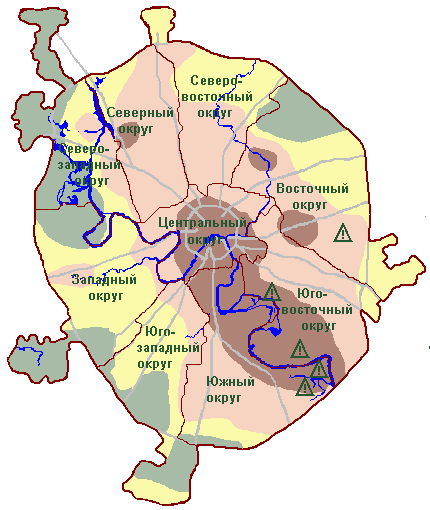 карта москвы и московской области с районами и округами