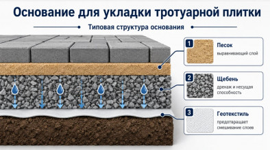 Основание для укладки тротуарной плитки Основание для укладки тротуарной плитки