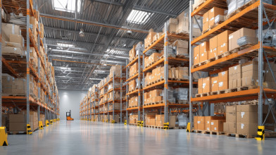 spacious-warehouse-with-rows-shelves-forklift spacious-warehouse-with-rows-shelves-forklift