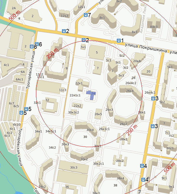 Карта москвы ул академика анохина