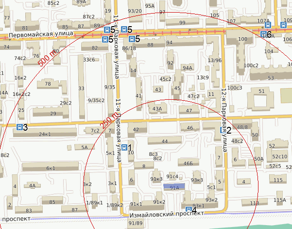 Измайловский проспект карта