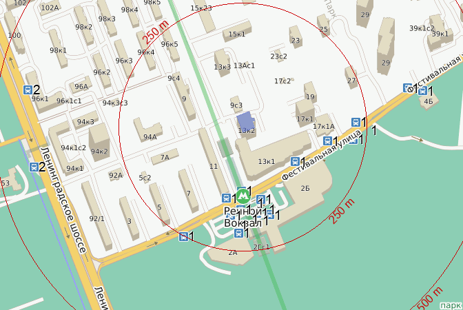 Карта улицы фестивальная