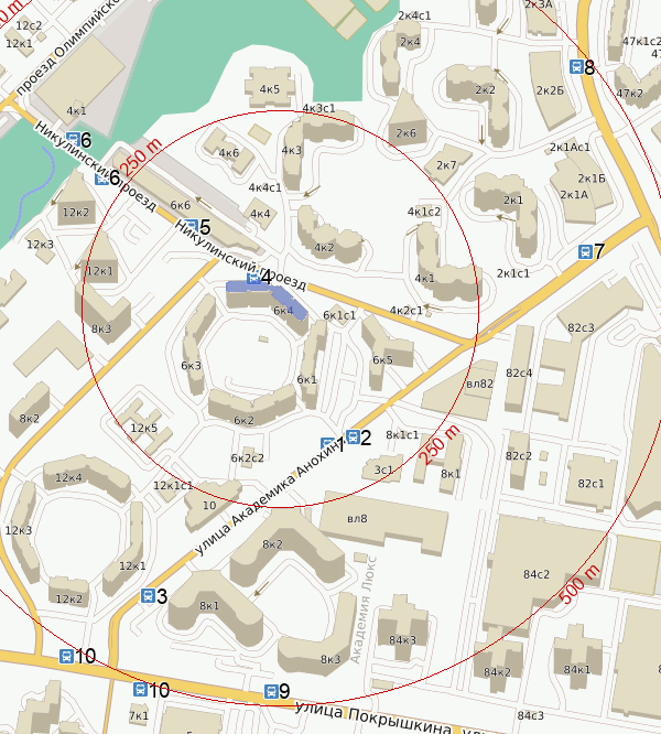 Карта москвы ул академика анохина