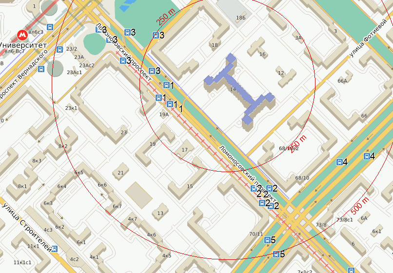 Ломоносовский проспект на карте