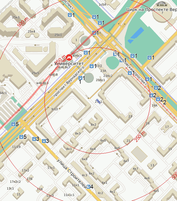 Ломоносовский проспект на карте