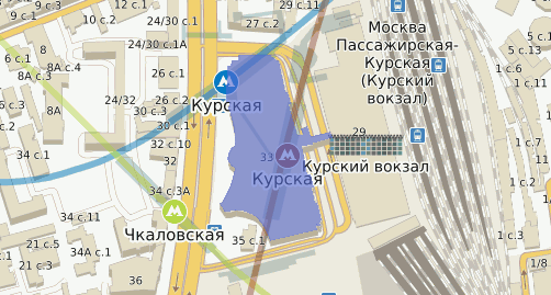 Улица Земляной Вал д. 33 - ТРК Атриум на карте Москвы