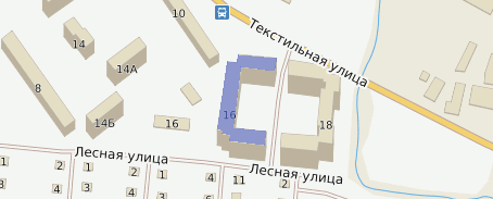 Текстильная улица д. 16 (г. Лобня) на карте Москвы и Московской области